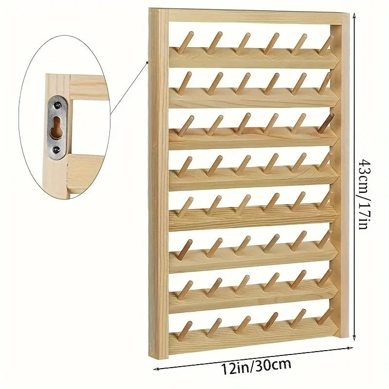 Estante de husillo para el hogar, carrete de madera para colgar en la pared, estante de hilo de coser, estante de almacenamiento, accesorios para el cabello, organizador de exhibición de peluca
