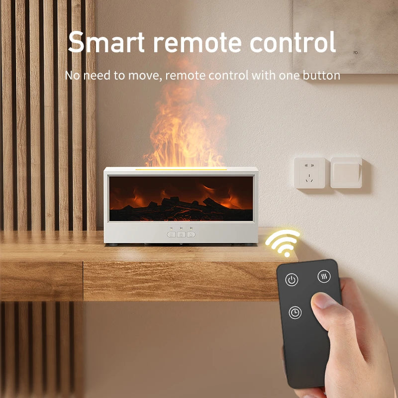 VISSKO-humidificador de aire creativo para chimenea, difusor de aceites esenciales con apagado automático sin agua y luz LED, Control remoto para regalo