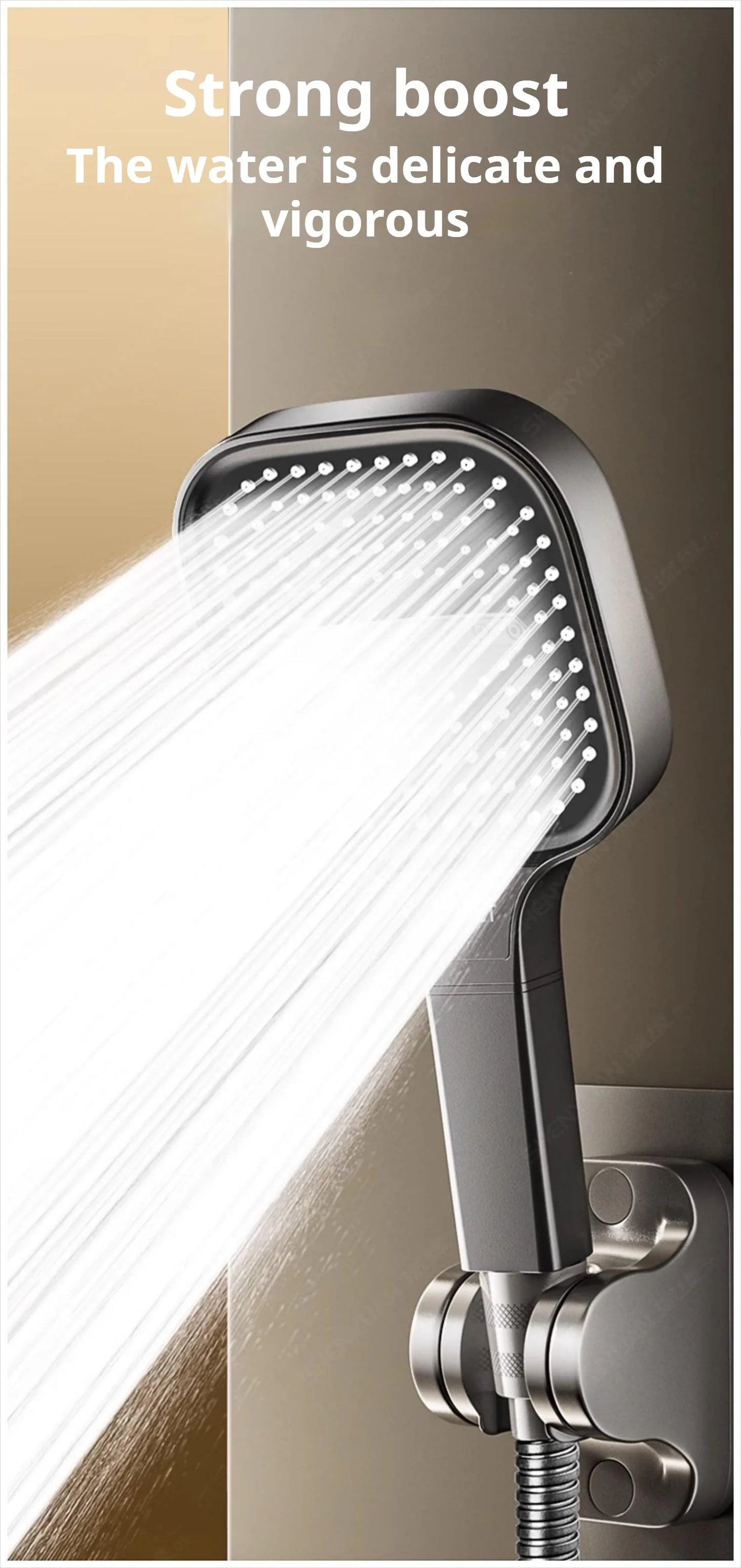 Cabezal de ducha de alta presión con Panel grande de 13CM con filtro, 3 modos, boquilla de lluvia con pulverizador de gran flujo, cabezal de ducha cuadrado para baño