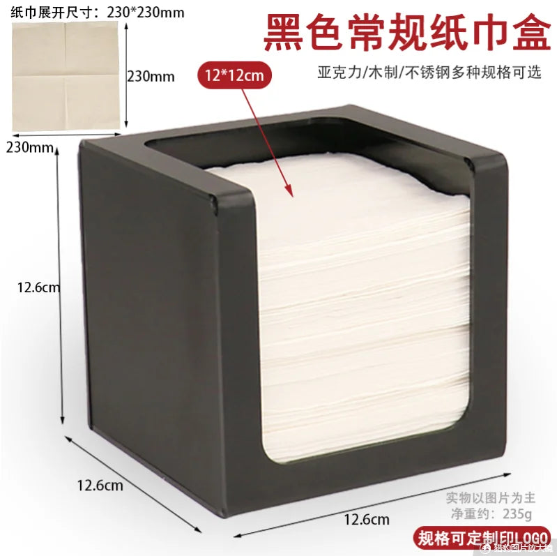 Soporte de acrílico para vasos, estante de almacenamiento de bambú, organizador de tienda de té con leche, caja de pañuelos, soporte para vasos de té con leche, soporte para servilletas