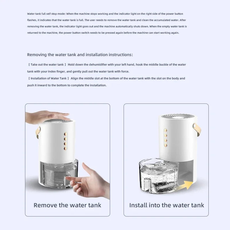 TINSOL Nuevo deshumidificador de iones negativos para el hogar y la oficina de 1300 ml, deshumidificador de aire portátil antimoho y humedad con ahorro de energía