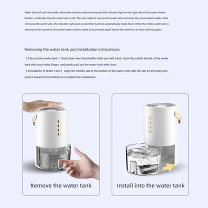 TINSOL Nuevo deshumidificador de iones negativos para el hogar y la oficina de 1300 ml, deshumidificador de aire portátil antimoho y humedad con ahorro de energía