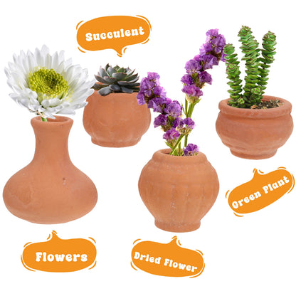 Macetas suculentas de cerámica en miniatura, macetas de bolsillo para jardín de terracota, bricolaje, 4 Uds.