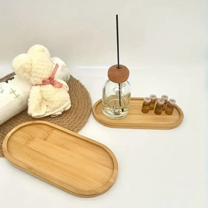Bandeja de almacenamiento de madera multiusos para baño, taza de café, organizador de tazas de té, 1 ud./2 uds.