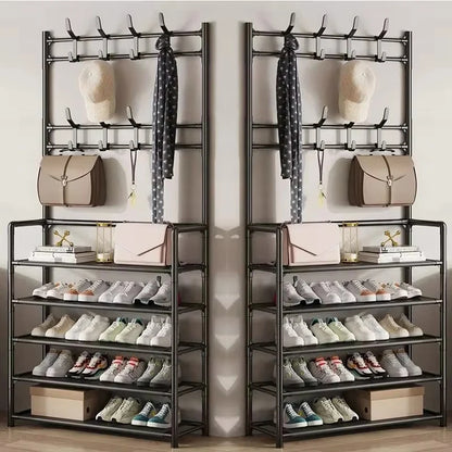 Colgador de ropa, Zapatero multicapa, puerta DIY, estante para sombreros y zapatos, organizador Simple de pie para sala de estar, estantes de almacenamiento
