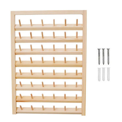 Estante de husillo para el hogar, carrete de madera para colgar en la pared, estante de hilo de coser, estante de almacenamiento, accesorios para el cabello, organizador de exhibición de peluca