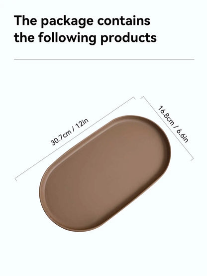 Bandeja de almacenamiento de plástico ovalada, bandeja reutilizable para servir alimentos, bandeja de fruta y postre, organizador de cocina, bandeja de exhibición de joyería multiusos