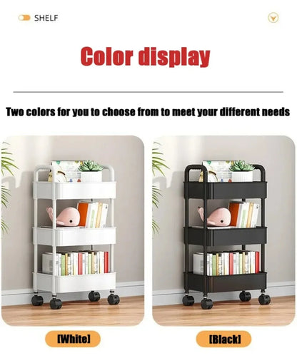 Carro de almacenamiento de estantería, carrito organizador de cocina móvil con ruedas, estantes de baño multicapa, estante de almacenamiento de aperitivos para el hogar