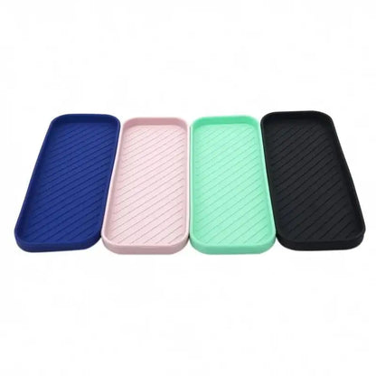 Bandeja de drenaje de silicona para vajilla, taza de agua, frutas, verduras, organizador de fregadero de cocina, soporte de esponja de almacenamiento, dispensador de jabón