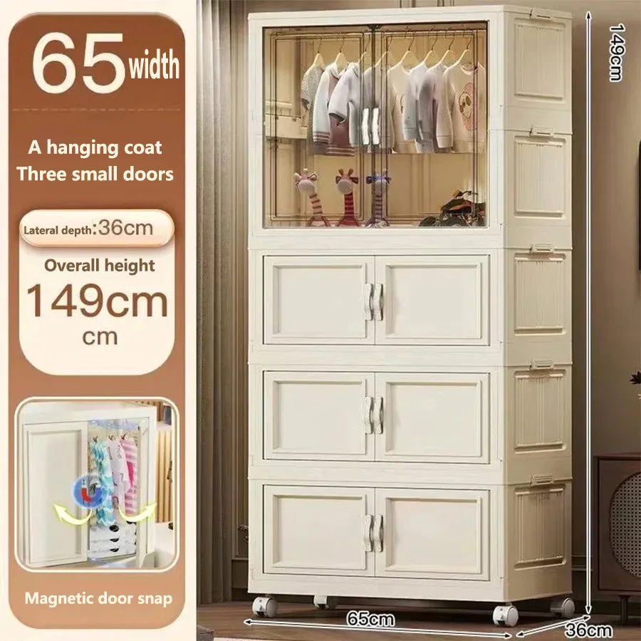 Gabinete de almacenamiento, caja de almacenamiento plegable para el hogar, sala de estar, gabinete de juguetes, estante de almacenamiento, gabinete de aperitivos, almacenamiento de cocina sin instalación