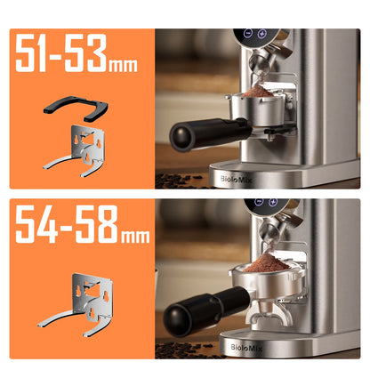 BioloMix Molinillo de café eléctrico con rebaba cónica ajustable 48 configuraciones Soporte extraíble para café expreso