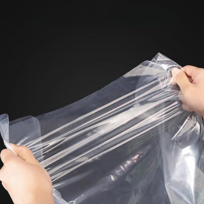 Bolsa de plástico de fondo cuadrado PE, bolsa transparente de cuatro lados, bolsa antipolvo y a prueba de humedad, paquete de plástico grande para polvo, 10 Uds.