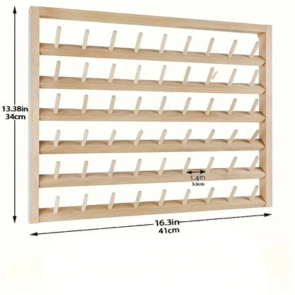 Estante de husillo para el hogar, carrete de madera para colgar en la pared, estante de hilo de coser, estante de almacenamiento, accesorios para el cabello, organizador de exhibición de peluca