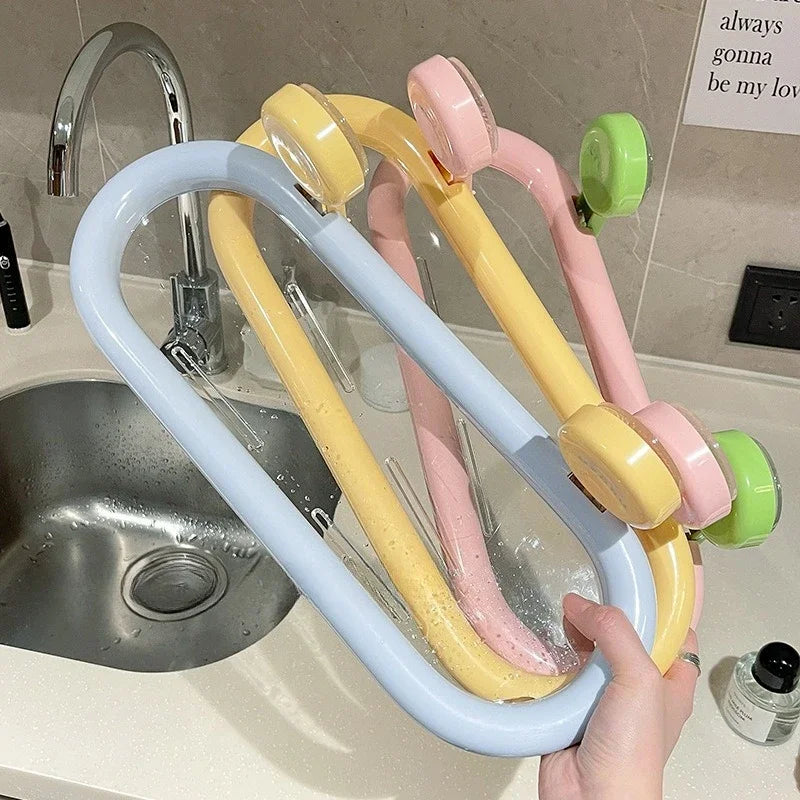 Estante de almacenamiento con ventosa de dopamina, estante de almacenamiento colgante de pared drenable sin perforaciones, organizador de artículos de tocador duradero de alta calidad para el hogar