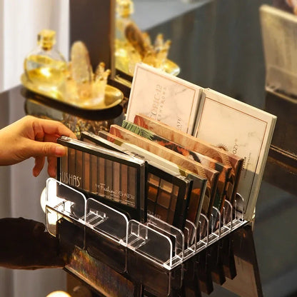 Organizador de paleta de sombra de ojos para mujer, bandeja de almacenamiento de polvo de ojos, estante de cosméticos, soporte de compartimiento de herramientas de maquillaje, organizador de maquillaje, nuevo
