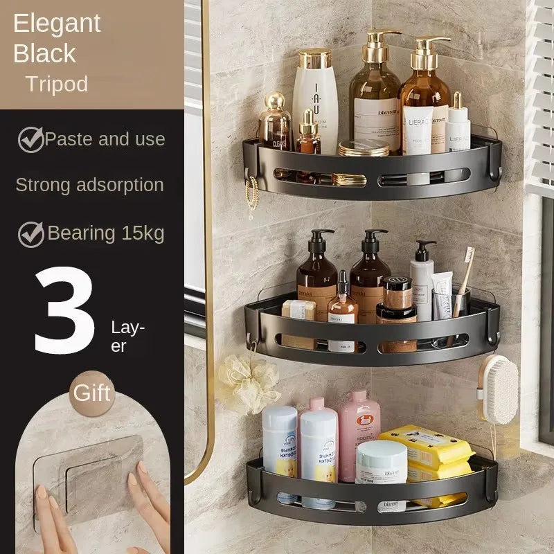 Nuevo Soporte adhesivo para champú y baño, estantes Caddy para ducha, almacenamiento sin taladro, soporte esquinero para toallas, estantes para 3/2/1 Uds.
