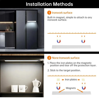 Luz LED con Sensor de movimiento, luz nocturna inalámbrica USB para debajo del gabinete, cocina, dormitorio, armario, Sensor, iluminación interior