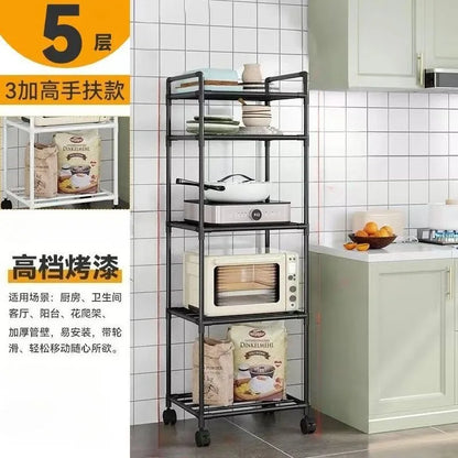 Estante de almacenamiento de cocina, estante de almacenamiento doméstico multicapa de pie, balcón móvil, estante simple multifuncional para dormitorio