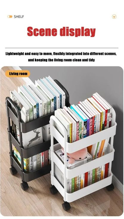 Carro de almacenamiento de estantería, carrito organizador de cocina móvil con ruedas, estantes de baño multicapa, estante de almacenamiento de aperitivos para el hogar