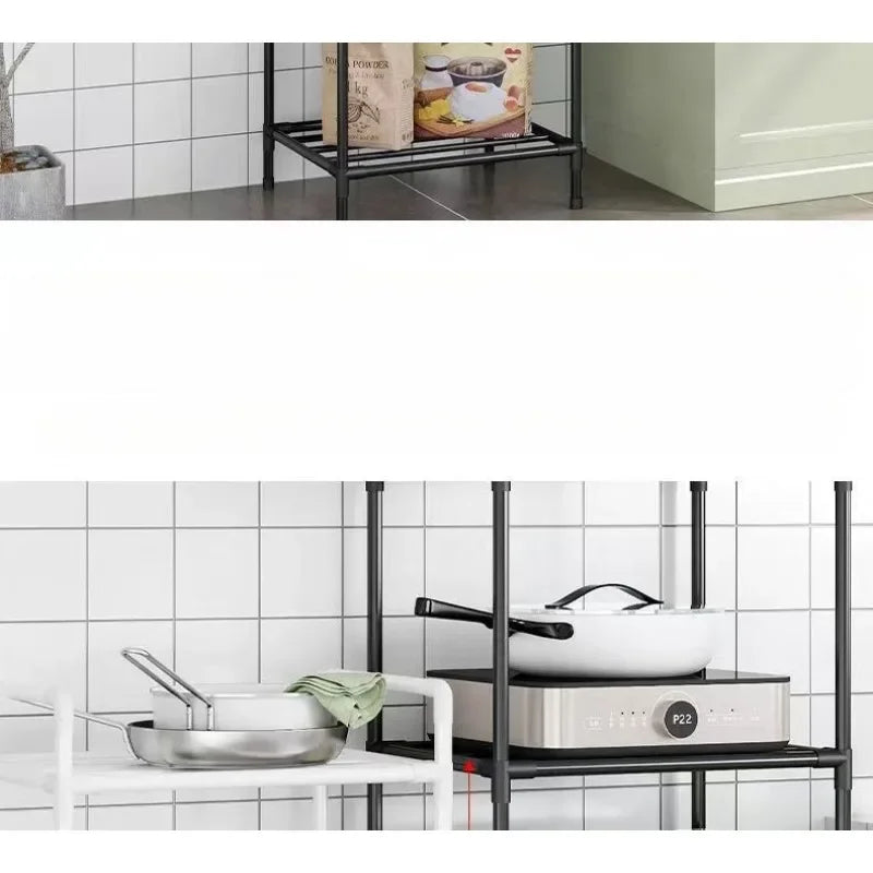 Estante de almacenamiento de cocina, estante de almacenamiento doméstico multicapa de pie, balcón móvil, estante simple multifuncional para dormitorio