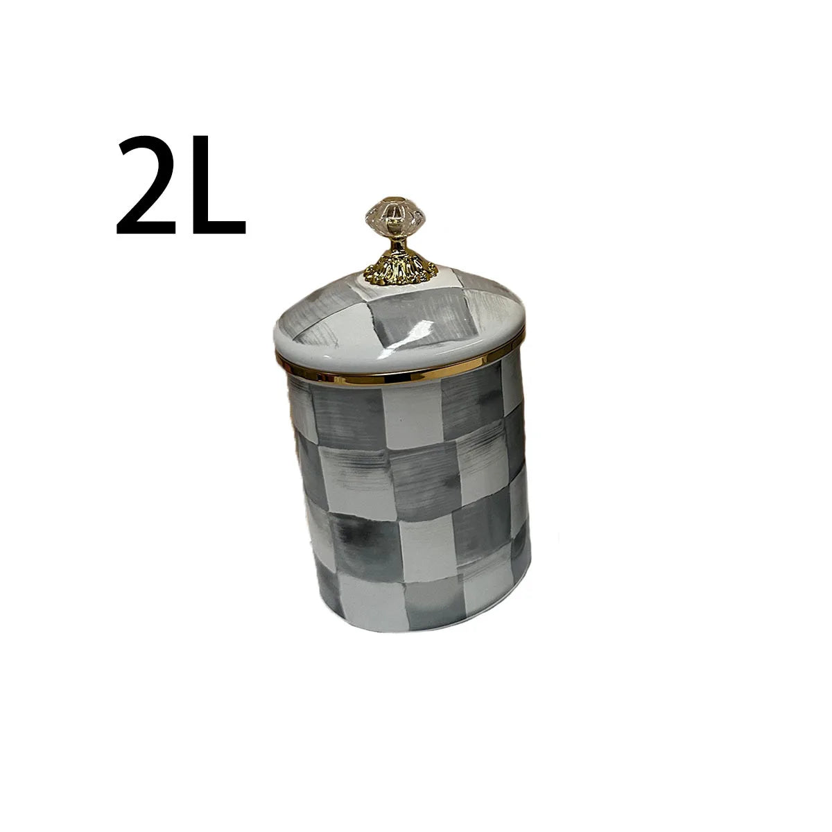 Tarro de almacenamiento clásico Retro europeo, adorno de tablero de ajedrez, contenedores de cocina esmaltados de porcelana, tarros de almacenamiento de azúcar para té y café