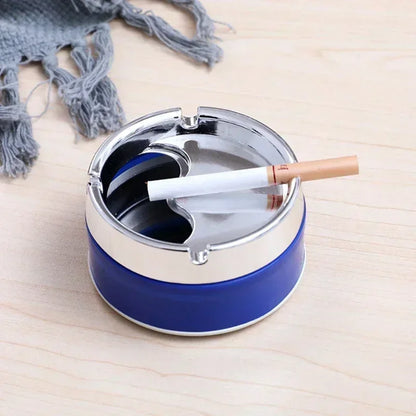 Cenicero a prueba de viento con tapa giratoria: Cenicero exterior con sellado de acero inoxidable para el hogar, el jardín y el coche