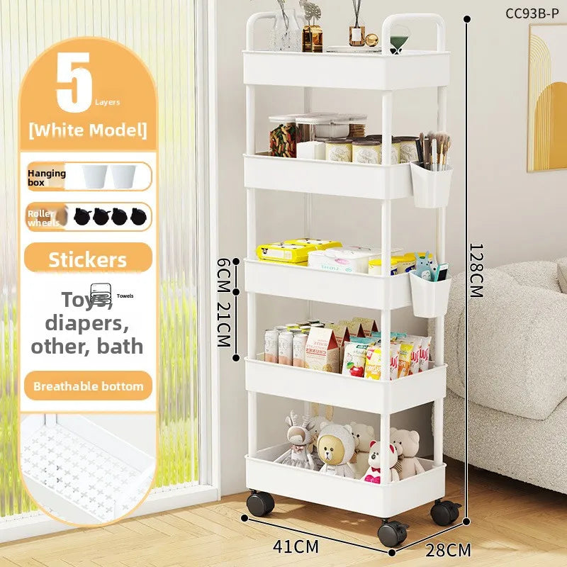 Estantería Móvil para Libros Debajo del Escritorio, Simple, para Uso Doméstico, Carrito Pequeño para Libros, Librería con Rue...