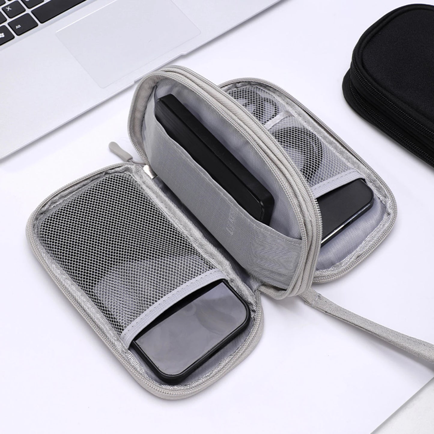 Bolsa organizadora de cables de datos, bolsa de almacenamiento de viaje, funda de accesorios electrónicos multifuncional para cargador de teléfono, Cables USB