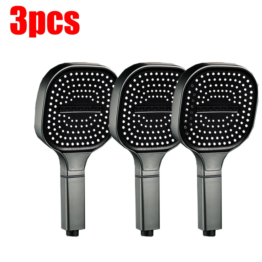 Cabezal de ducha de alta presión con Panel grande de 13CM con filtro, 3 modos, boquilla de lluvia con pulverizador de gran flujo, cabezal de ducha cuadrado para baño