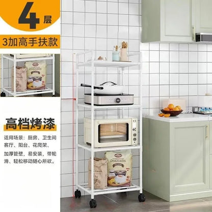 Estante de almacenamiento de cocina, estante de almacenamiento doméstico multicapa de pie, balcón móvil, estante simple multifuncional para dormitorio