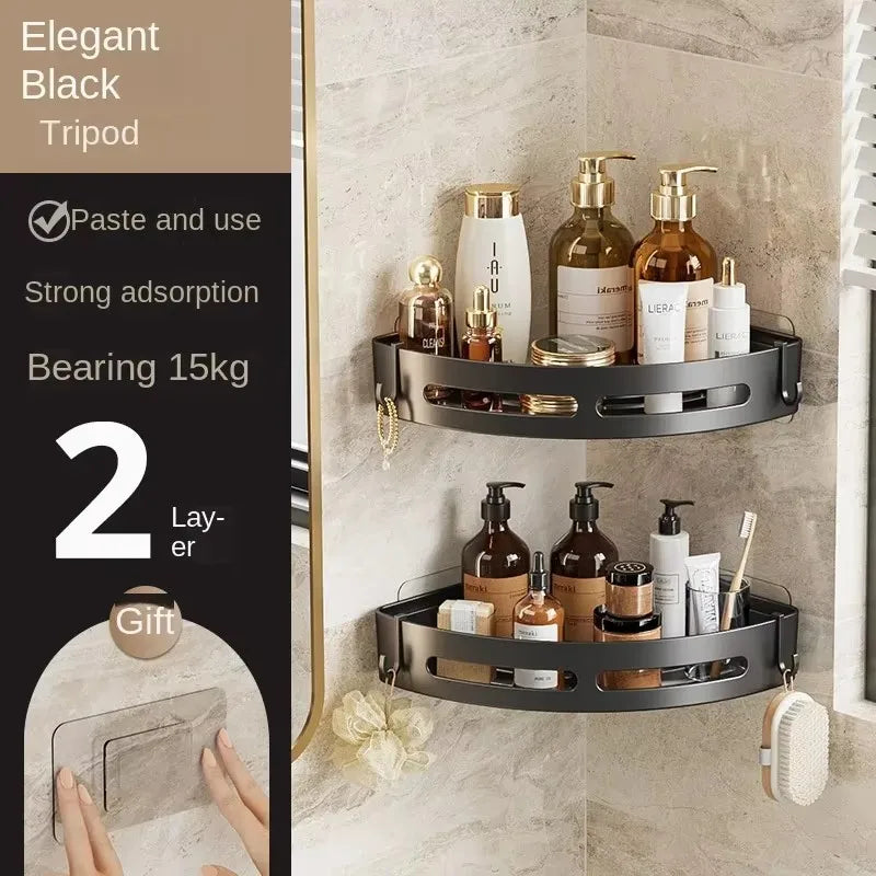 Nuevo Soporte adhesivo para champú y baño, estantes Caddy para ducha, almacenamiento sin taladro, soporte esquinero para toallas, estantes para 3/2/1 Uds.