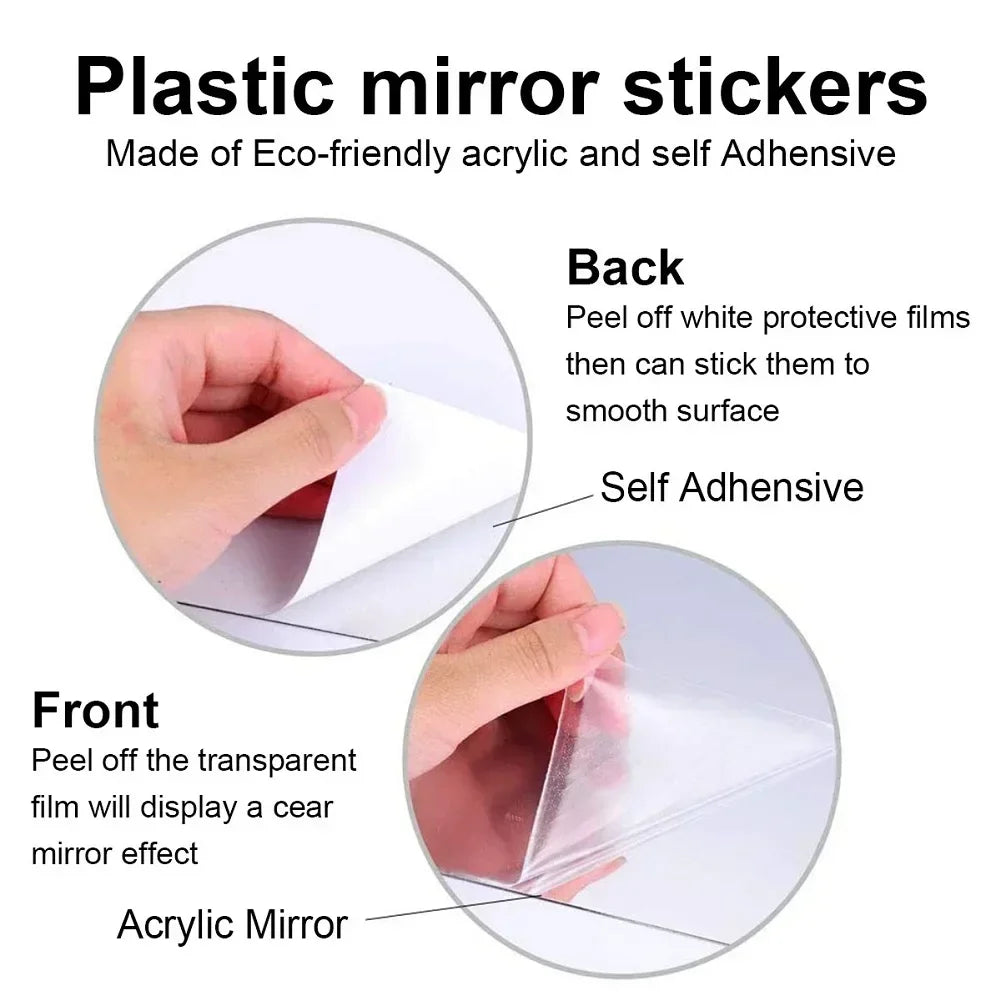 Hexágono acrílico 3D espejo pegatina de pared decoración del hogar DIY autoadhesivo espejo calcomanía decoración pegatinas arte decoración de pared grande 6/12 piezas