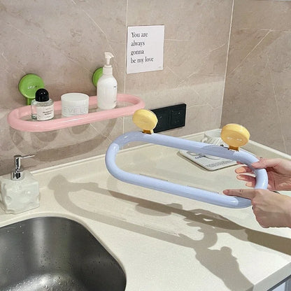 Estante de almacenamiento con ventosa de dopamina, estante de almacenamiento colgante de pared drenable sin perforaciones, organizador de artículos de tocador duradero de alta calidad para el hogar