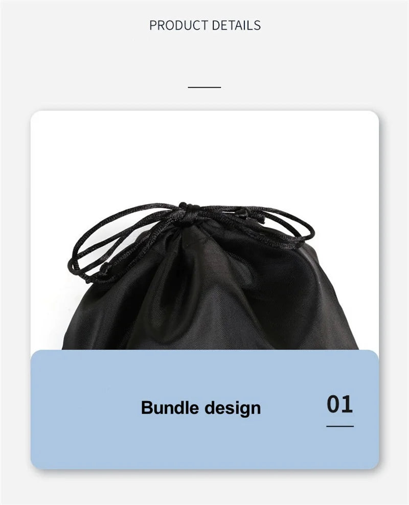 StoBag 10/5 Uds. Bolsas largas de nailon negro con cordón impermeable a prueba de polvo paraguas almacenamiento de embalaje bolsa organizadora de viaje reutilizable