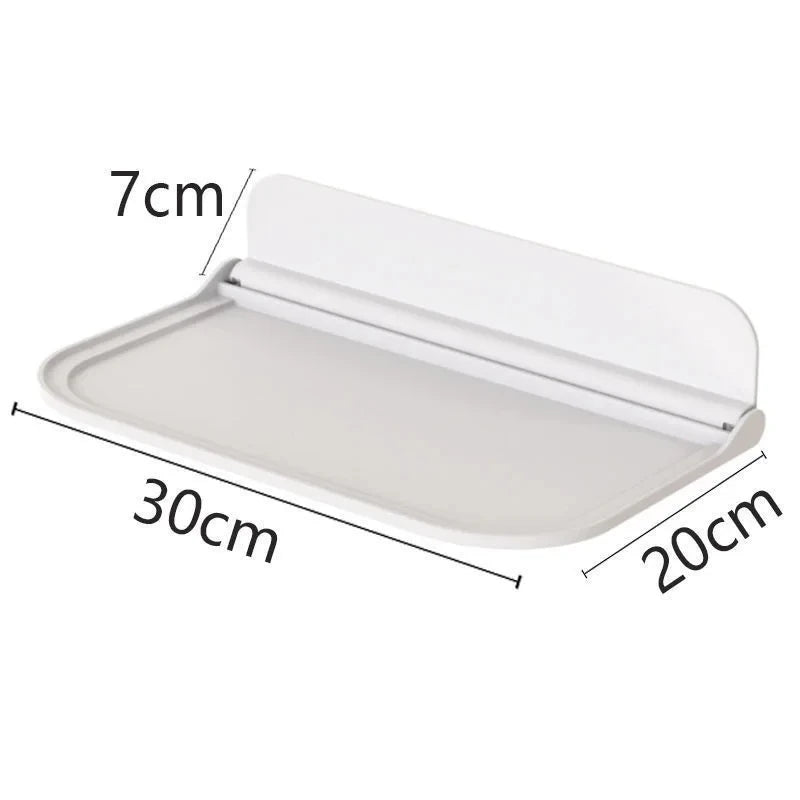Estante de pared plegable sin perforaciones, estante flotante de plástico montado en la pared, para el hogar, baño, toalla, estante de almacenamiento de ropa