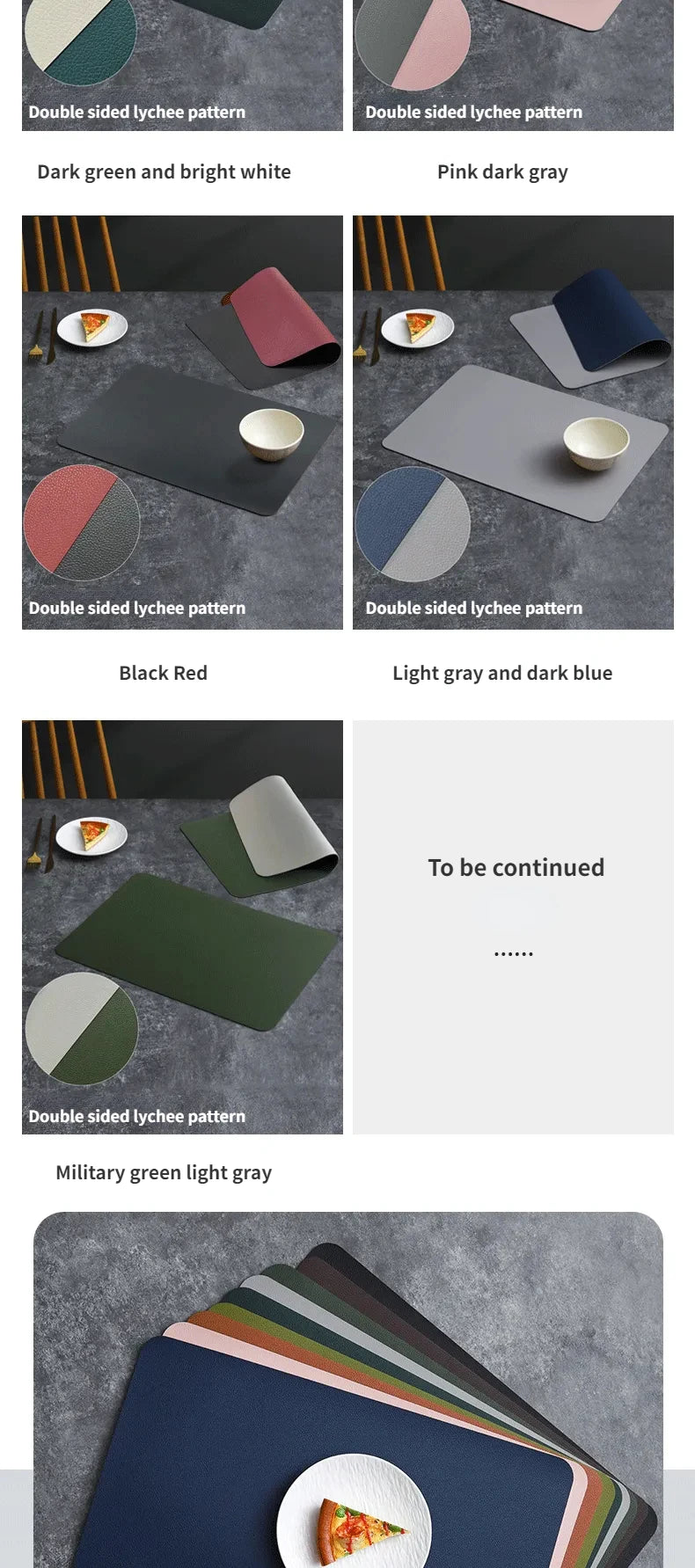 Tapete de mesa de comedor de cuero de doble cara de PVC, decoración de escritorio, tapete para platos de comedor para el hogar, tapete antideslizante para cuencos, tapete de aislamiento térmico