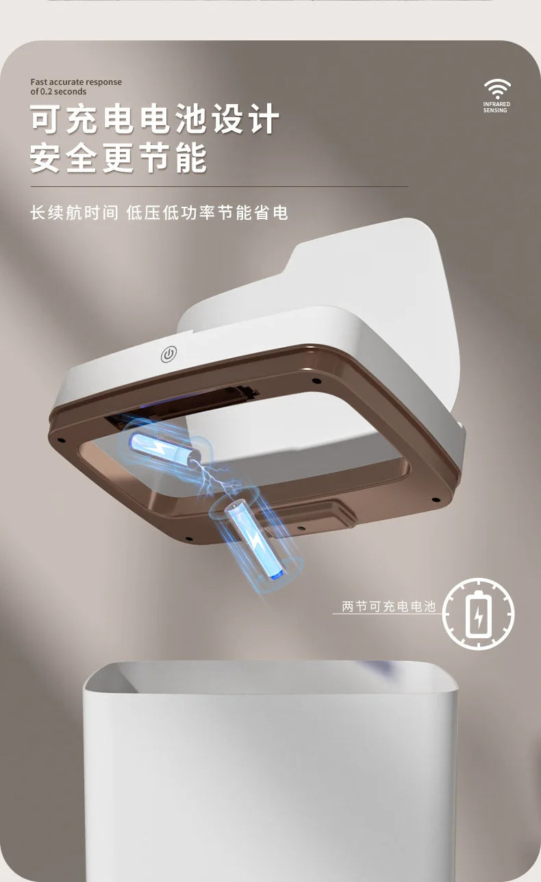 Cubo de basura inteligente de 15L, contenedor automático con Sensor sin contacto, impermeable, inodoro, para baño, cocina, dormitorio, cesta de basura moderna