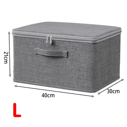 Caja de almacenamiento plegable con cubierta, caja de almacenamiento de ropa con cremallera, caja de almacenamiento de edredón de gran capacidad, armario, caja organizadora de ropa interior