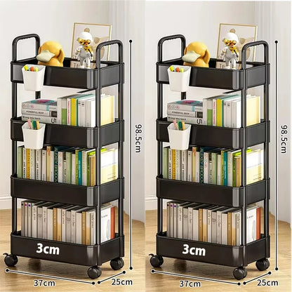 Carro de almacenamiento de estantería, carrito organizador de cocina móvil con ruedas, estantes de baño multicapa, estante de almacenamiento de aperitivos para el hogar