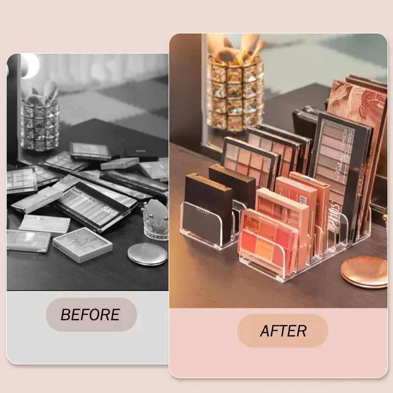 Organizador de paleta de sombra de ojos para mujer, bandeja de almacenamiento de polvo de ojos, estante de cosméticos, soporte de compartimiento de herramientas de maquillaje, organizador de maquillaje, nuevo