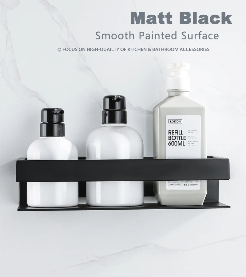 Estante de ducha de acero inoxidable, organizador, estante de almacenamiento para baño, soporte esquinero para champú, accesorios de Hardware de cocina montados en la pared