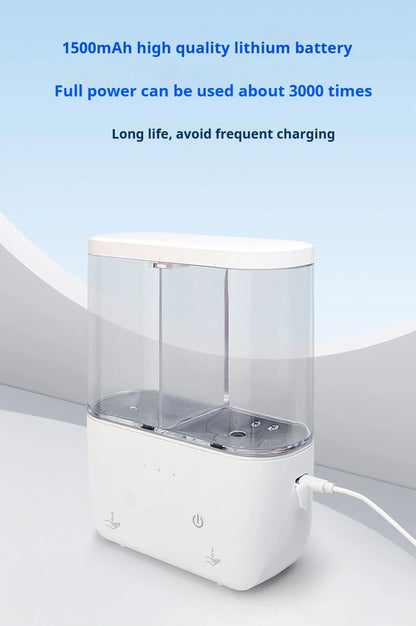 Dispensador automático de jabón de doble cabezal, dispensador de jabón líquido montado en la pared para champú/Gel de ducha/jabón para platos, baño inteligente