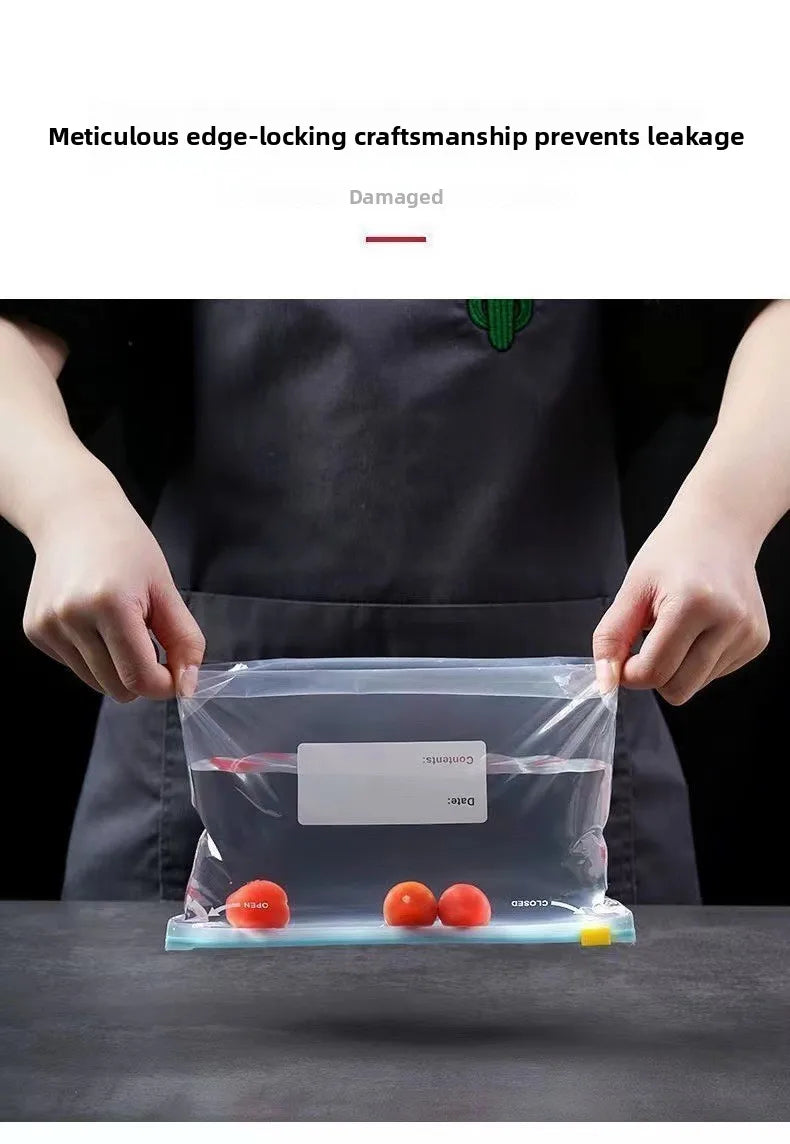 Bolsa de comida disponible en varios tamaños, bolsas Ziplock de calidad alimentaria para organización de almacenamiento de cocina, bolsa de aperitivos reutilizable de 10/15/20/45 Uds.