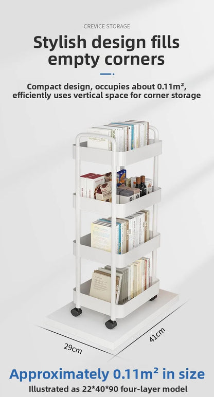 Estantería Móvil para Libros Debajo del Escritorio, Simple, para Uso Doméstico, Carrito Pequeño para Libros, Librería con Rue...