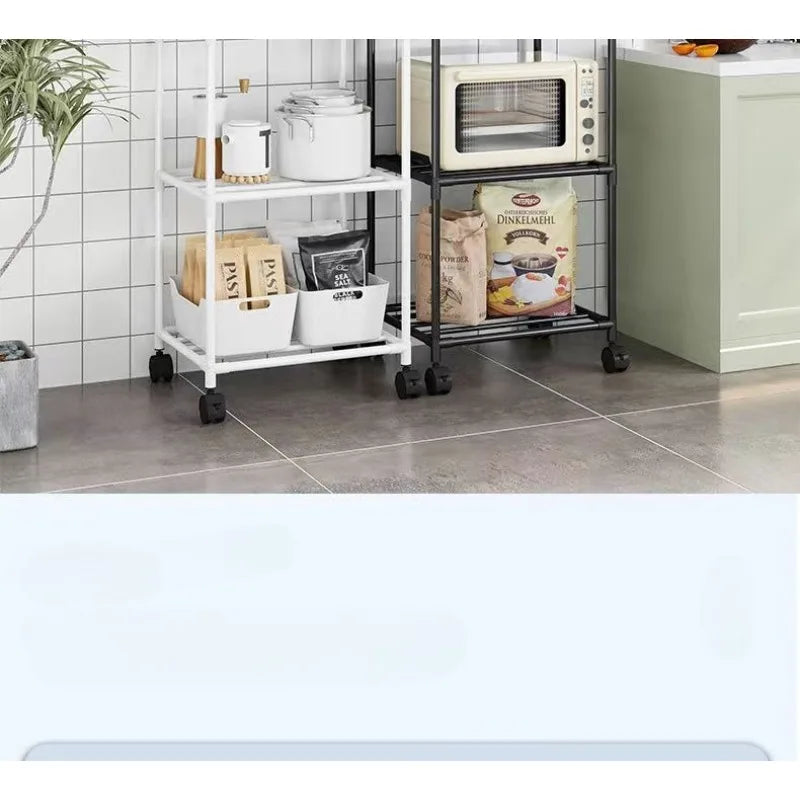 Estante de almacenamiento de cocina, estante de almacenamiento doméstico multicapa de pie, balcón móvil, estante simple multifuncional para dormitorio
