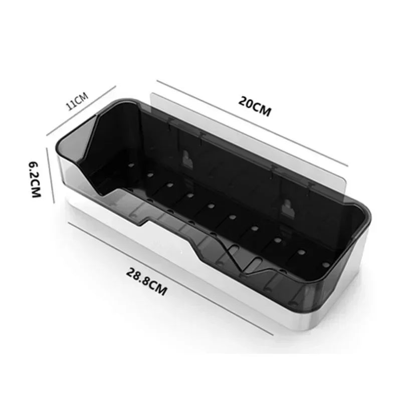 Estante organizador para baño, estante de almacenamiento para ducha, estantes de esquina negros, soporte de champú para inodoro de aluminio montado en la pared, sin taladro
