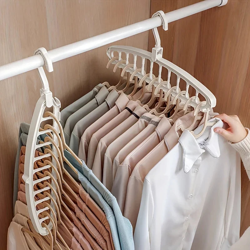 Colgador de ropa plegable con múltiples agujeros, estante de almacenamiento antideslizante, estantes para ropa que ahorran espacio, organizadores para armario, pantalones vaqueros, bufanda