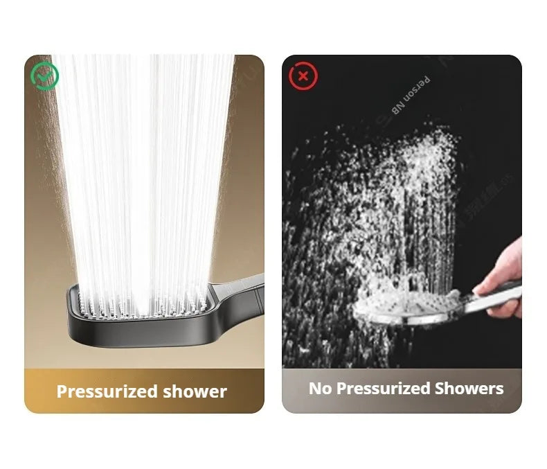 Cabezal de ducha de alta presión con Panel grande de 13CM con filtro, 3 modos, boquilla de lluvia con pulverizador de gran flujo, cabezal de ducha cuadrado para baño