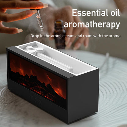 VISSKO-humidificador de aire creativo para chimenea, difusor de aceites esenciales con apagado automático sin agua y luz LED, Control remoto para regalo