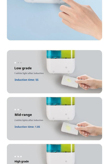Dispensador automático de jabón de doble cabezal, dispensador de jabón líquido montado en la pared para champú/Gel de ducha/jabón para platos, baño inteligente